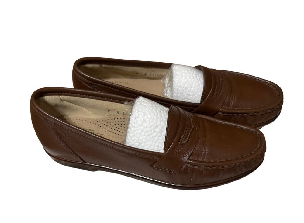 VTG SAS Brown Tripad Comfort Wink Brown Penny Loafer Shoes Size 9 Narrow